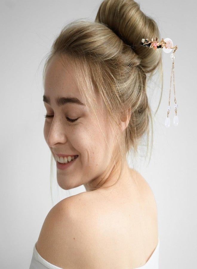 Matwsec 4PCS Chinese Wooden Hair Stick for Women, Retro Hair Sticks for Buns, Japanese Classic Hairs Chopsticks Wooden Hairpins Handmade Flower Accessories - Image 2